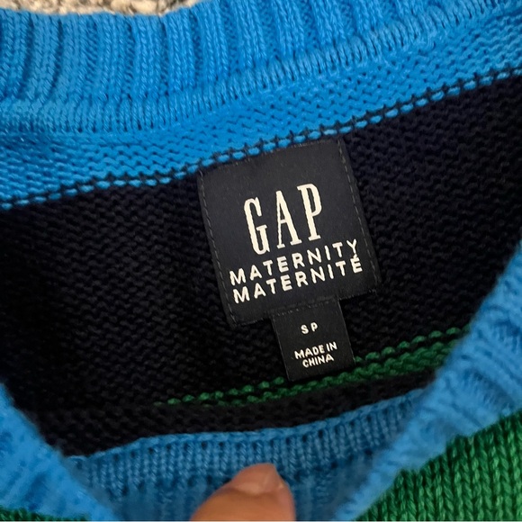 NWOT GAP Maternity Puff Sleeve Sweater Happy Stripe - Picture 4 of 5